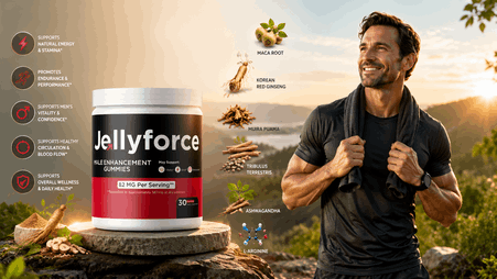 Active man enjoying improved vitality and performance with Jelly Force daily wellness gummies